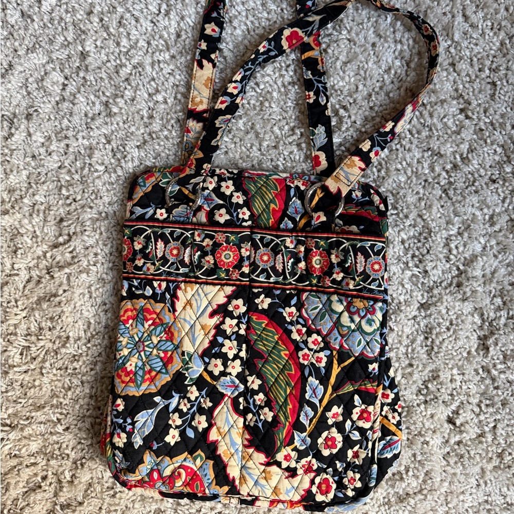 Vera Bradley Black Multicolor Floral Shoulder Bag